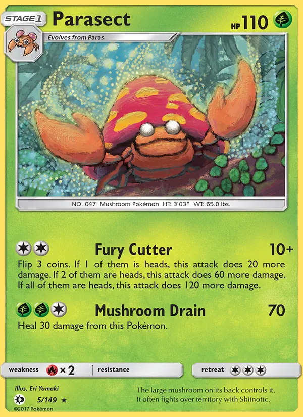 Parasect #5 – Sun & Moon card
