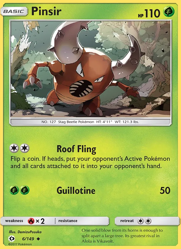 Pinsir #6 – Sun & Moon card