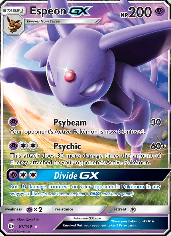 Espeon GX #61 – Sun & Moon card