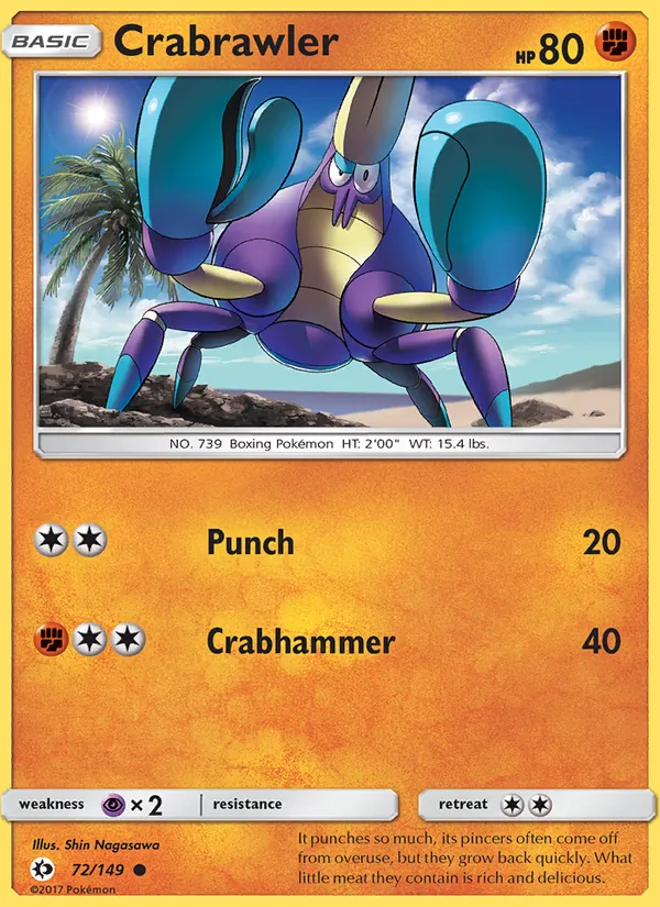 Crabrawler #72 – Sun & Moon card