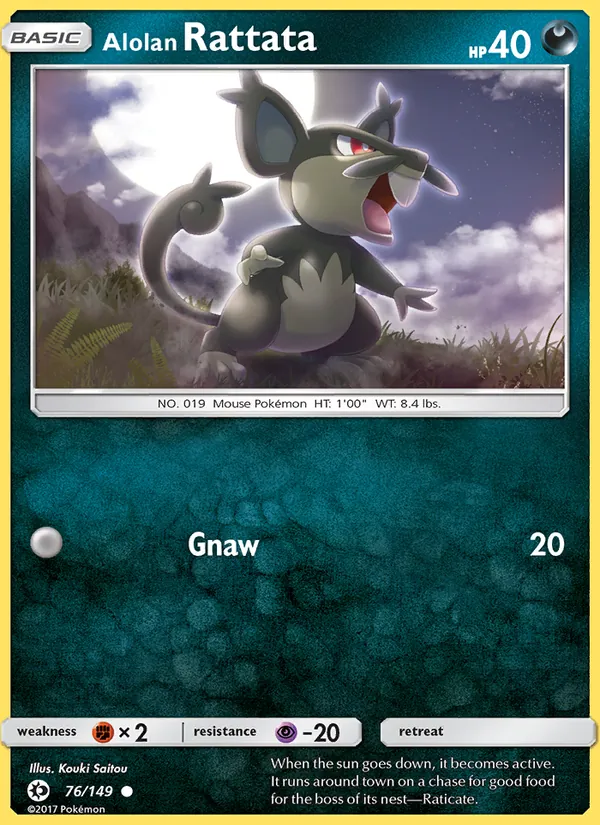 Alolan Rattata #76 – Sun & Moon card