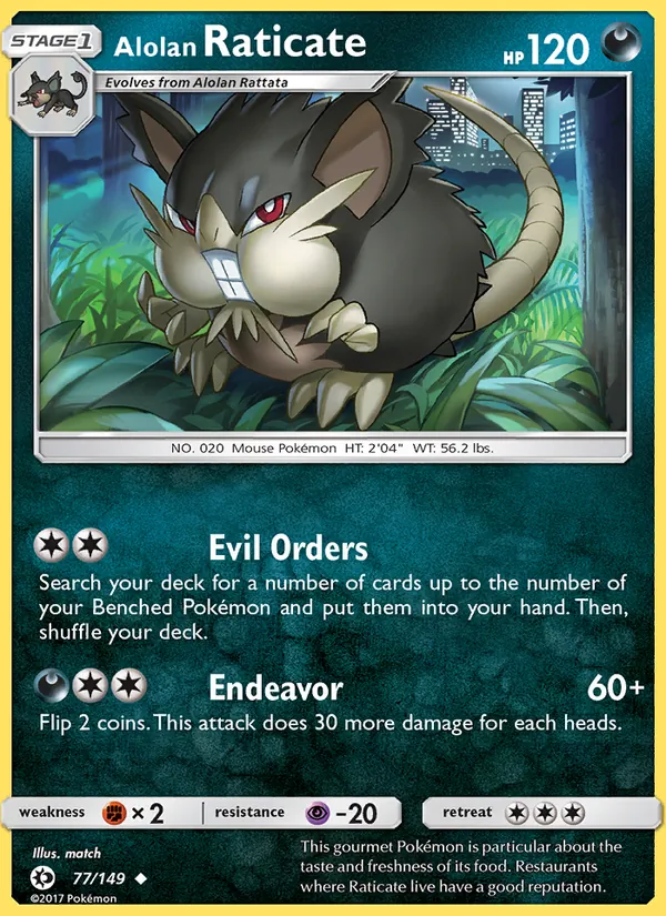 Alolan Raticate #77 – Sun & Moon card