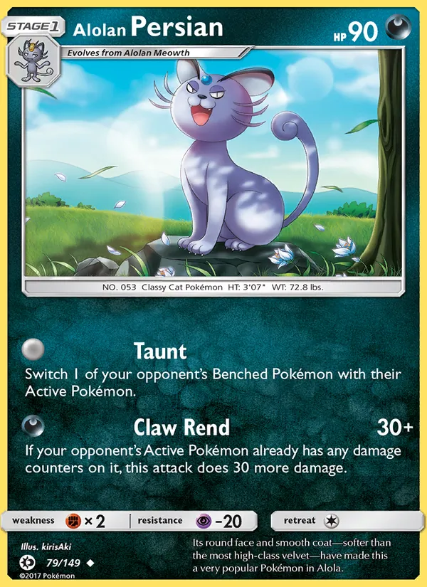 Alolan Persian #79 – Sun & Moon card