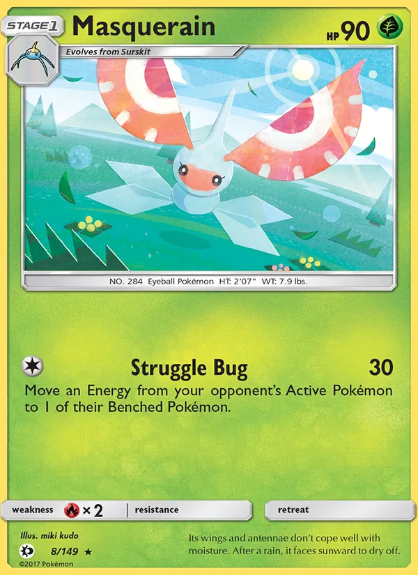 Masquerain #8 – Sun & Moon card