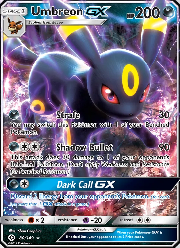 Umbreon GX #80 – Sun & Moon card