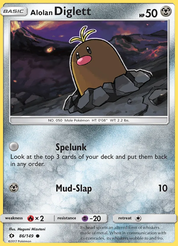 Alolan Diglett #86 – Sun & Moon card