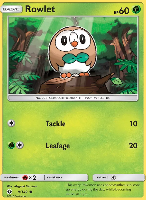 Rowlet #9 – Sun & Moon card