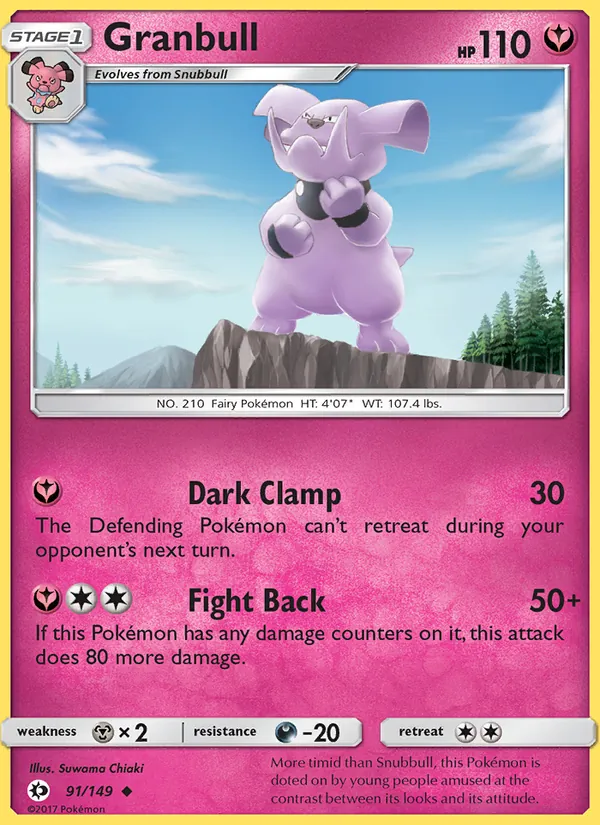 Granbull #91 – Sun & Moon card