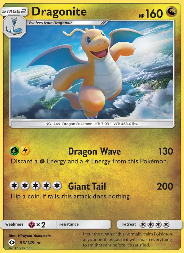 Dragonite #96 – Sun & Moon card