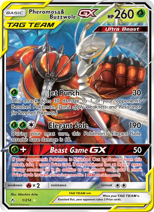 Pheromosa & Buzzwole GX #1 – Unbroken Bonds card