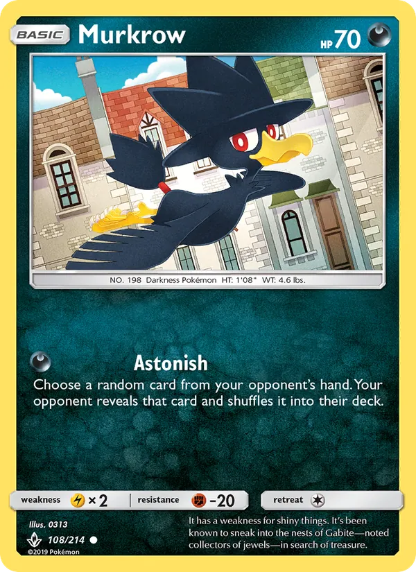 Murkrow #108 – Unbroken Bonds card