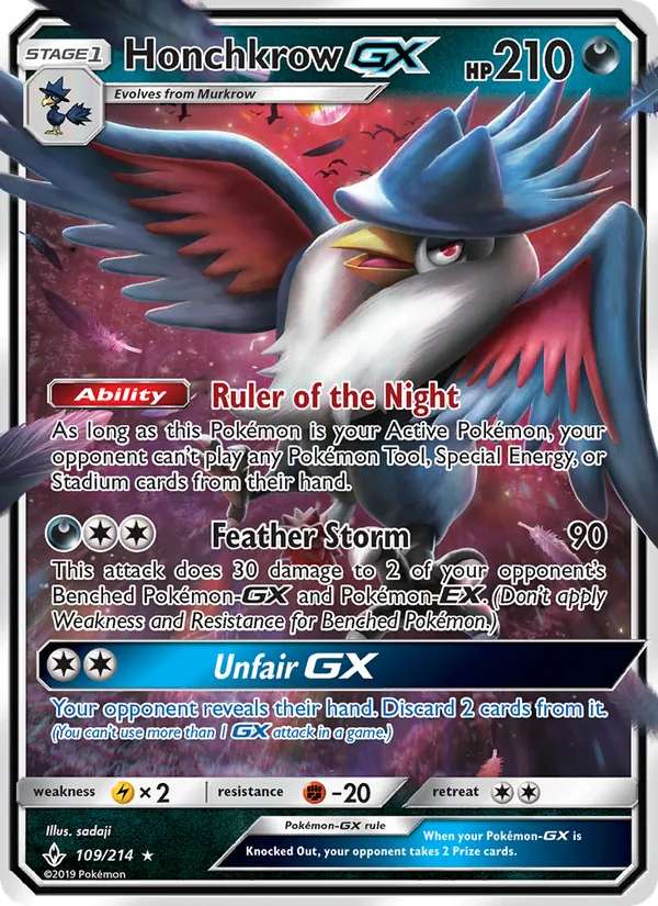 Honchkrow GX #109 – Unbroken Bonds card