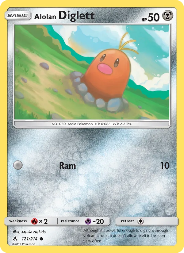 Alolan Diglett #121 – Unbroken Bonds card