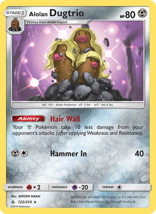 Alolan Dugtrio #122 – Unbroken Bonds card