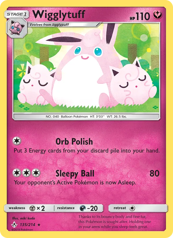 Wigglytuff #135 – Unbroken Bonds card