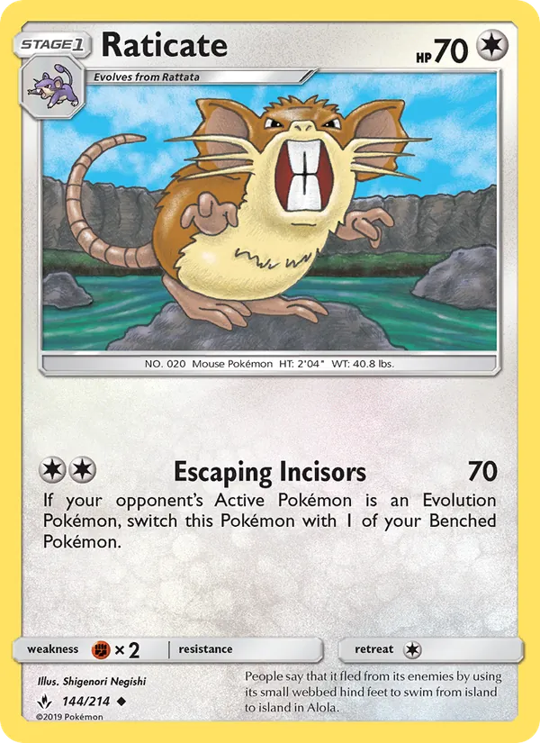 Raticate #144 – Unbroken Bonds card