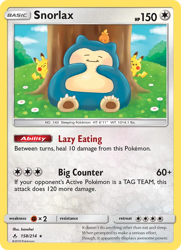 Snorlax #158 – Unbroken Bonds card