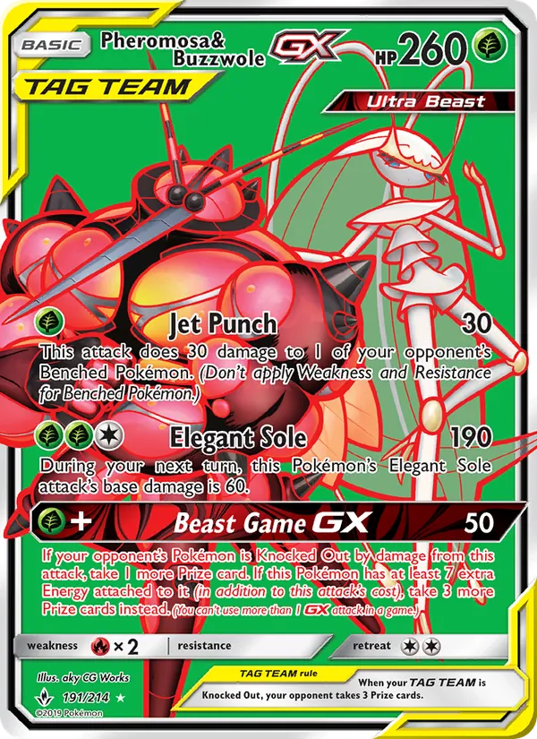Pheromosa & Buzzwole GX #191 – Unbroken Bonds card