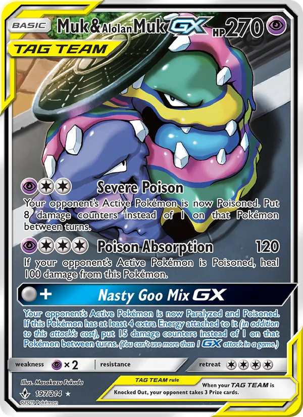 Muk & Alolan Muk GX #197 – Unbroken Bonds card