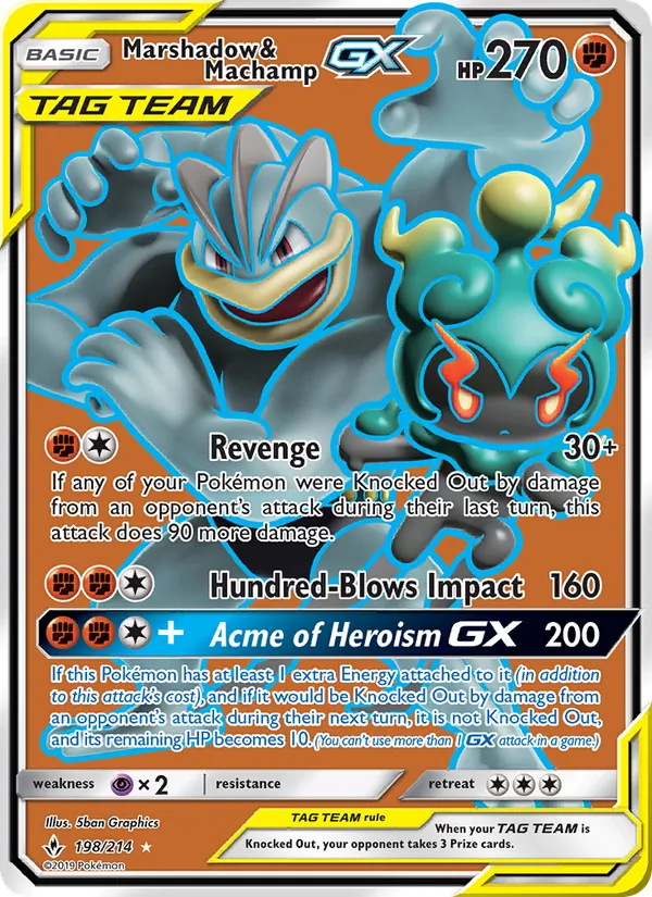Marshadow & Machamp GX #198 – Unbroken Bonds card