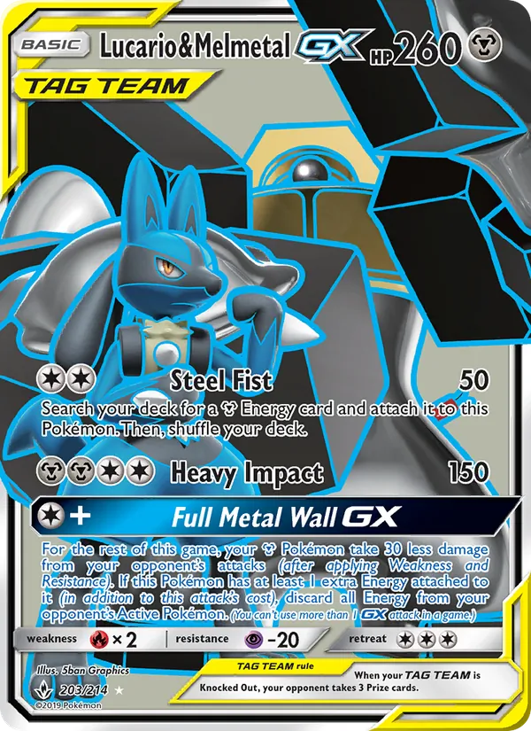 Lucario & Melmetal GX #203 – Unbroken Bonds card