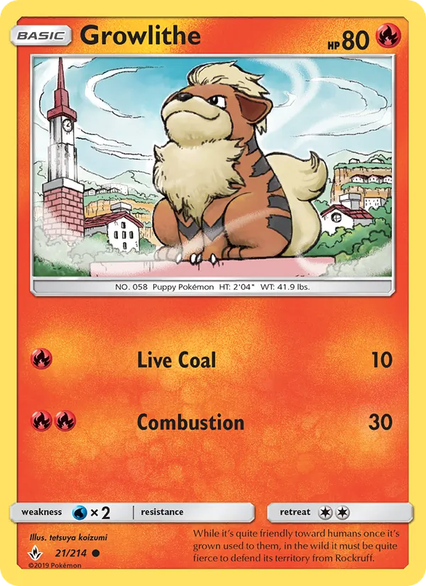 Growlithe #21 – Unbroken Bonds card