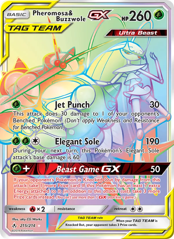 Pheromosa & Buzzwole GX #215 – Unbroken Bonds card