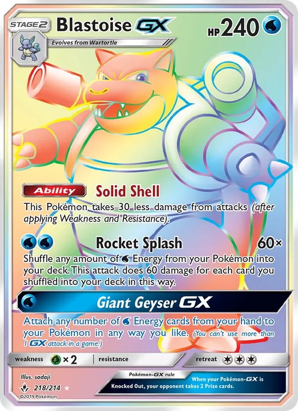 Blastoise GX #218 – Unbroken Bonds card