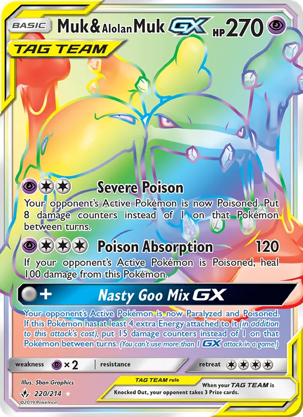 Muk & Alolan Muk GX #220 – Unbroken Bonds card