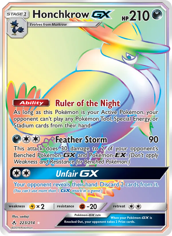 Honchkrow GX #223 – Unbroken Bonds card