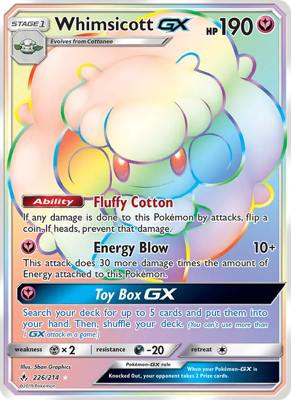 Whimsicott GX #226 – Unbroken Bonds card