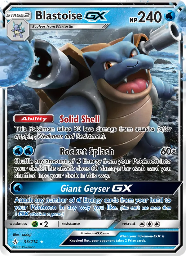Blastoise GX #35 – Unbroken Bonds card