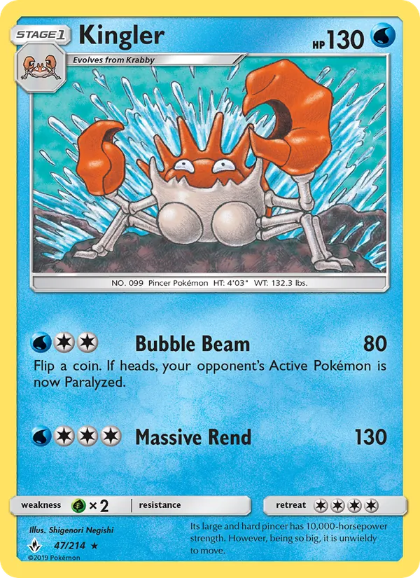Kingler #47 – Unbroken Bonds card