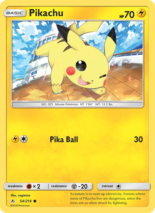 Pikachu #54 – Unbroken Bonds card