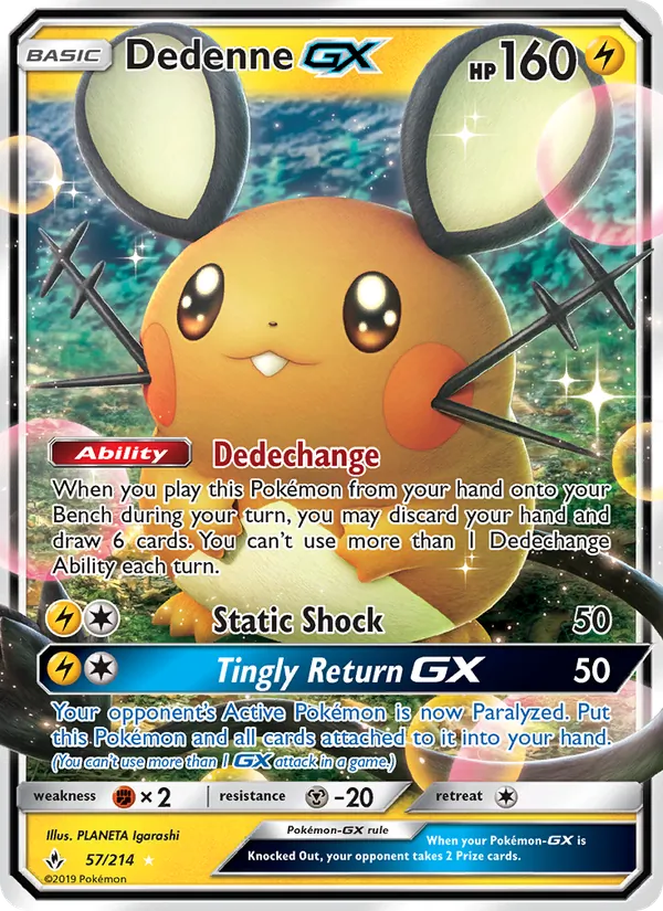 Dedenne GX #57 – Unbroken Bonds card