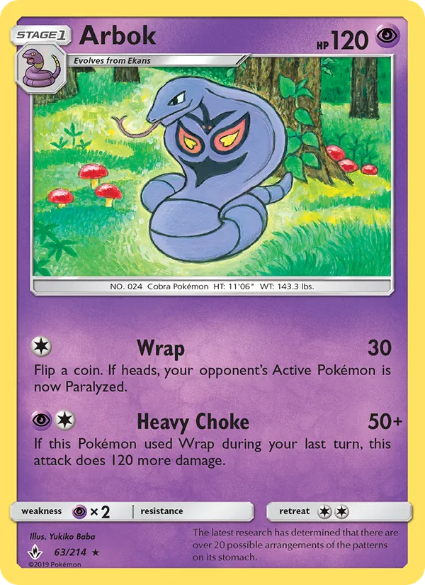Arbok #63 – Unbroken Bonds card