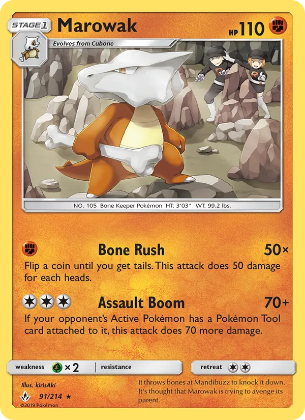 Marowak #91 – Unbroken Bonds card