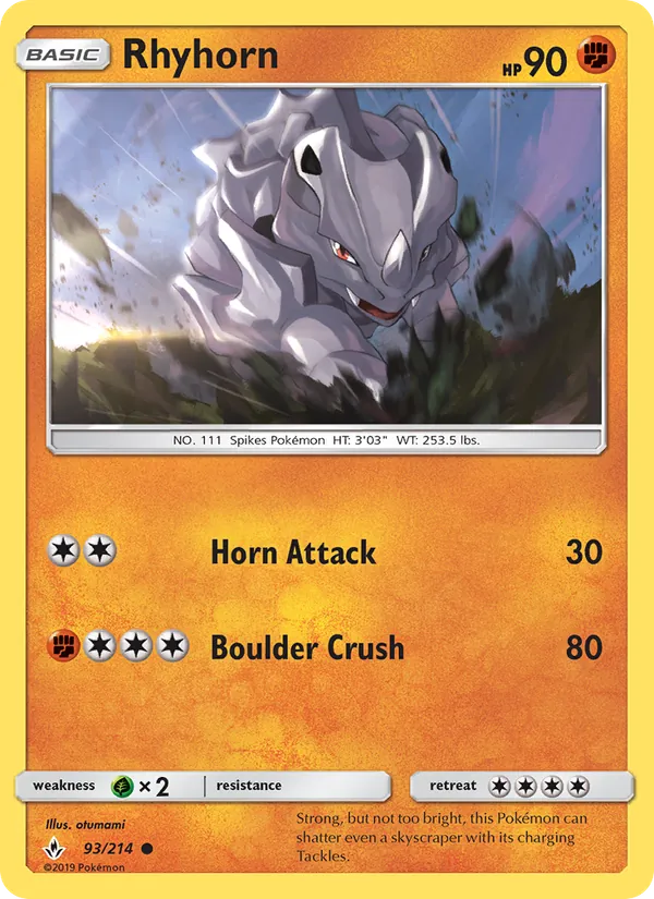 Rhyhorn #93 – Unbroken Bonds card