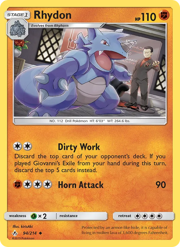 Rhydon #94 – Unbroken Bonds card