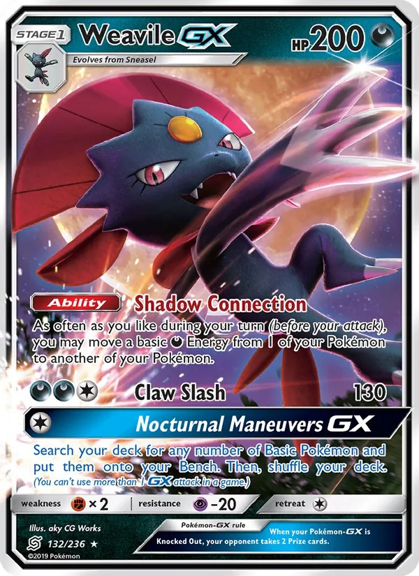 Weavile GX #132 – Unified Minds card