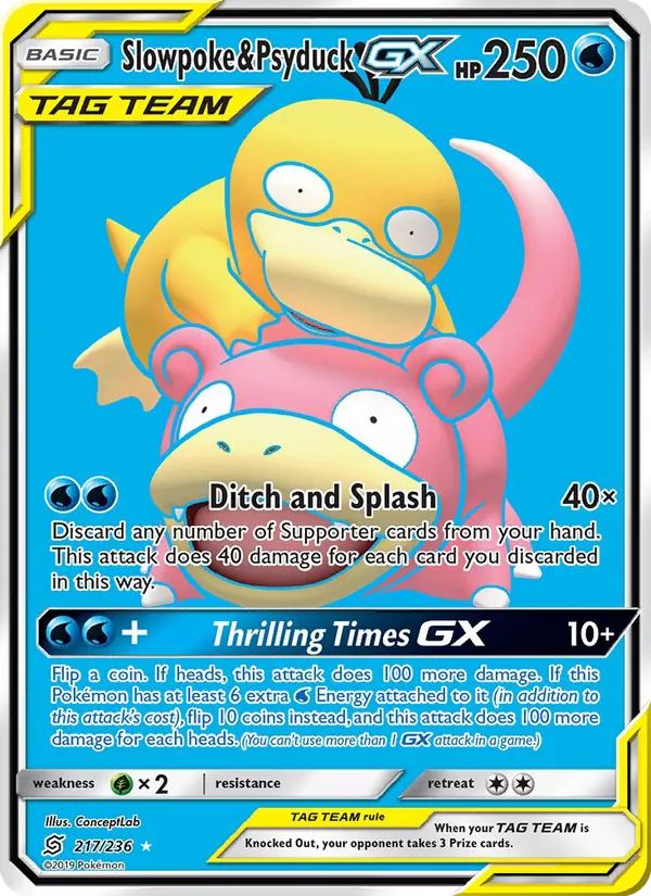 Slowpoke & Psyduck GX #217 – Unified Minds card