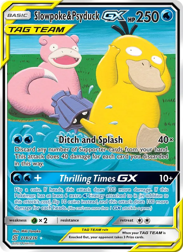 Slowpoke & Psyduck GX #218 – Unified Minds card