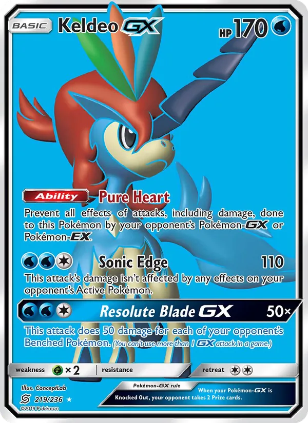 Keldeo GX #219 – Unified Minds card