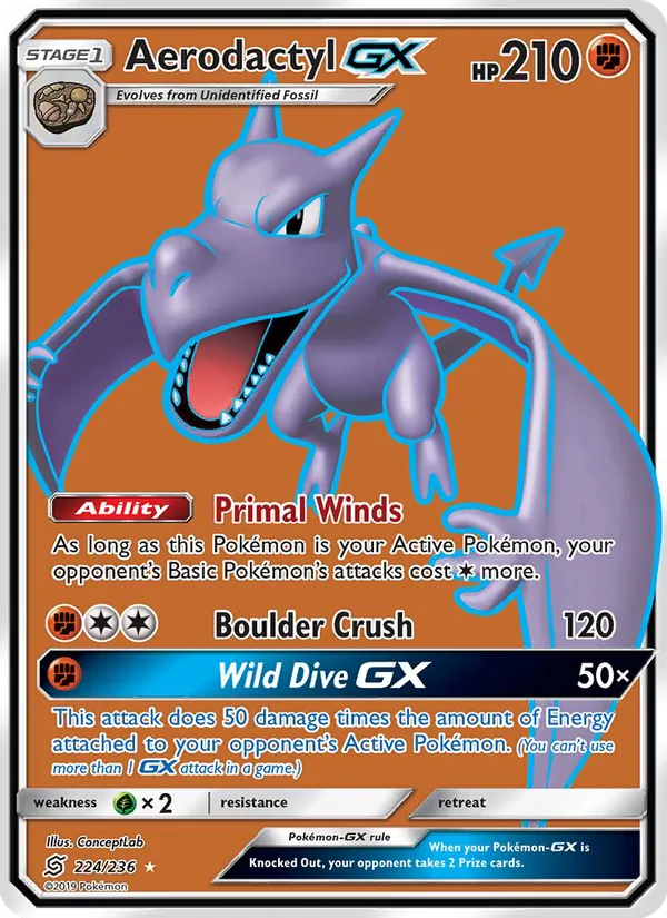 Aerodactyl GX #224 – Unified Minds card