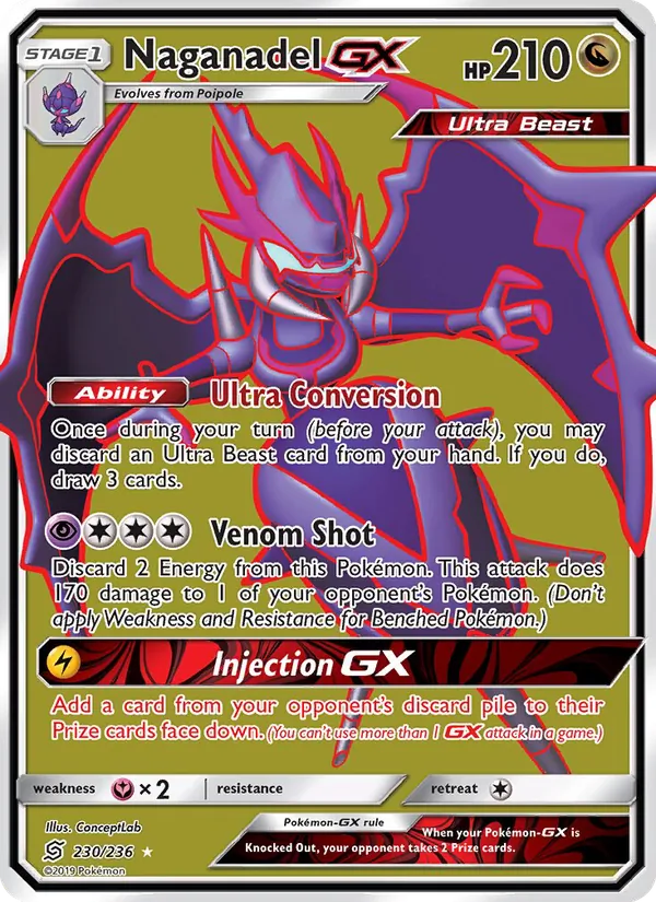 Naganadel GX #230 – Unified Minds card