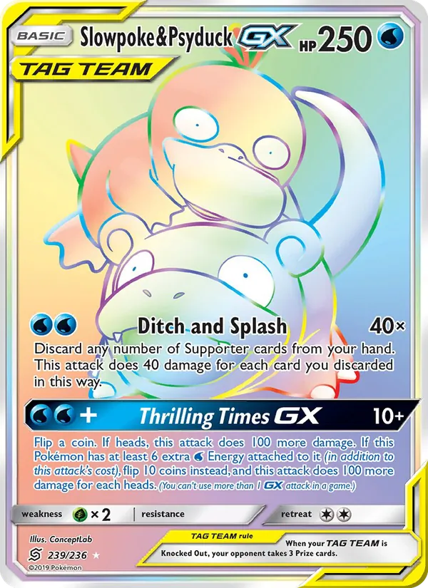 Slowpoke & Psyduck GX #239 – Unified Minds card