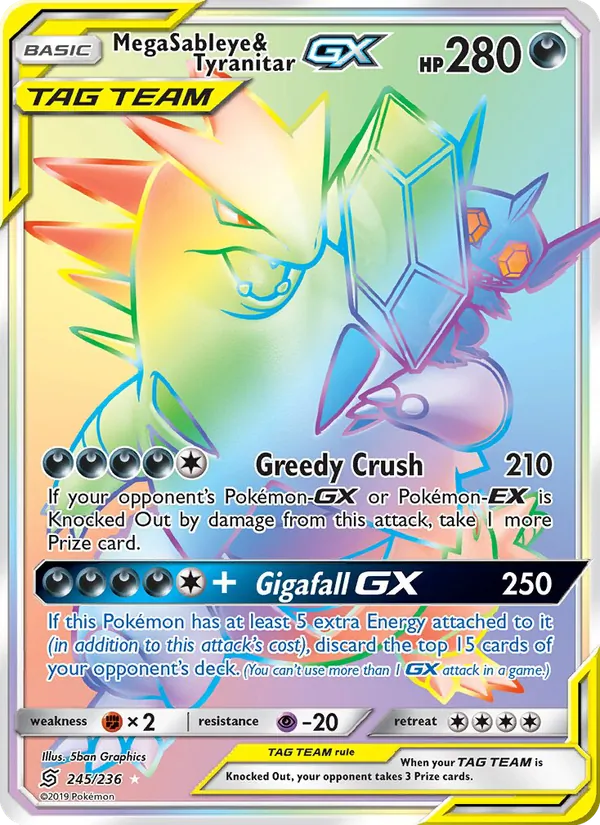Mega Sableye & Tyranitar GX #245 – Unified Minds card