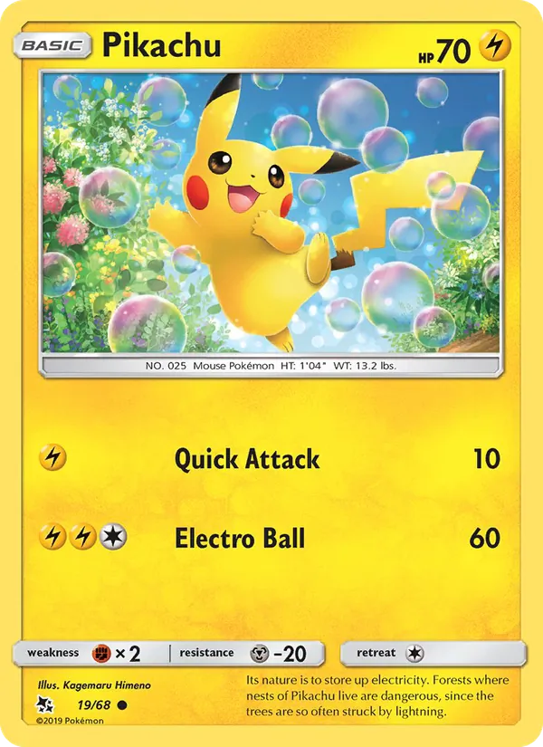 Pikachu #19 – Hidden Fates card