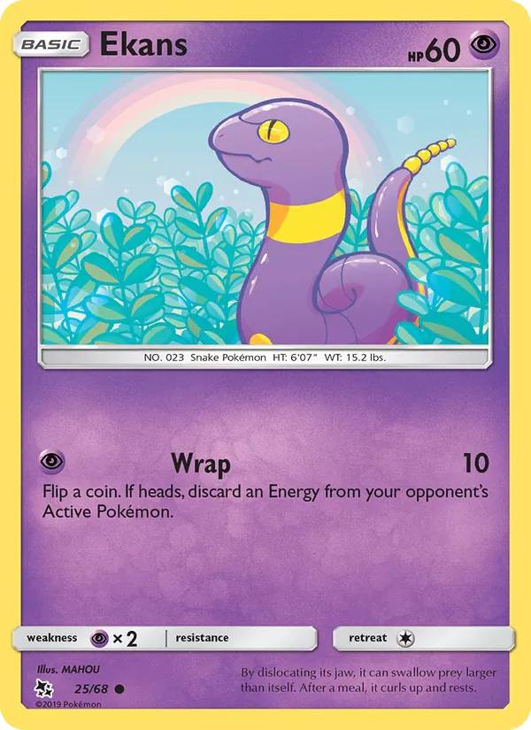 Ekans #25 – Hidden Fates card