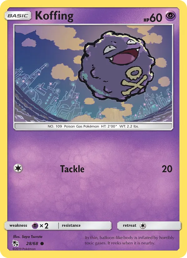 Koffing #28 – Hidden Fates card